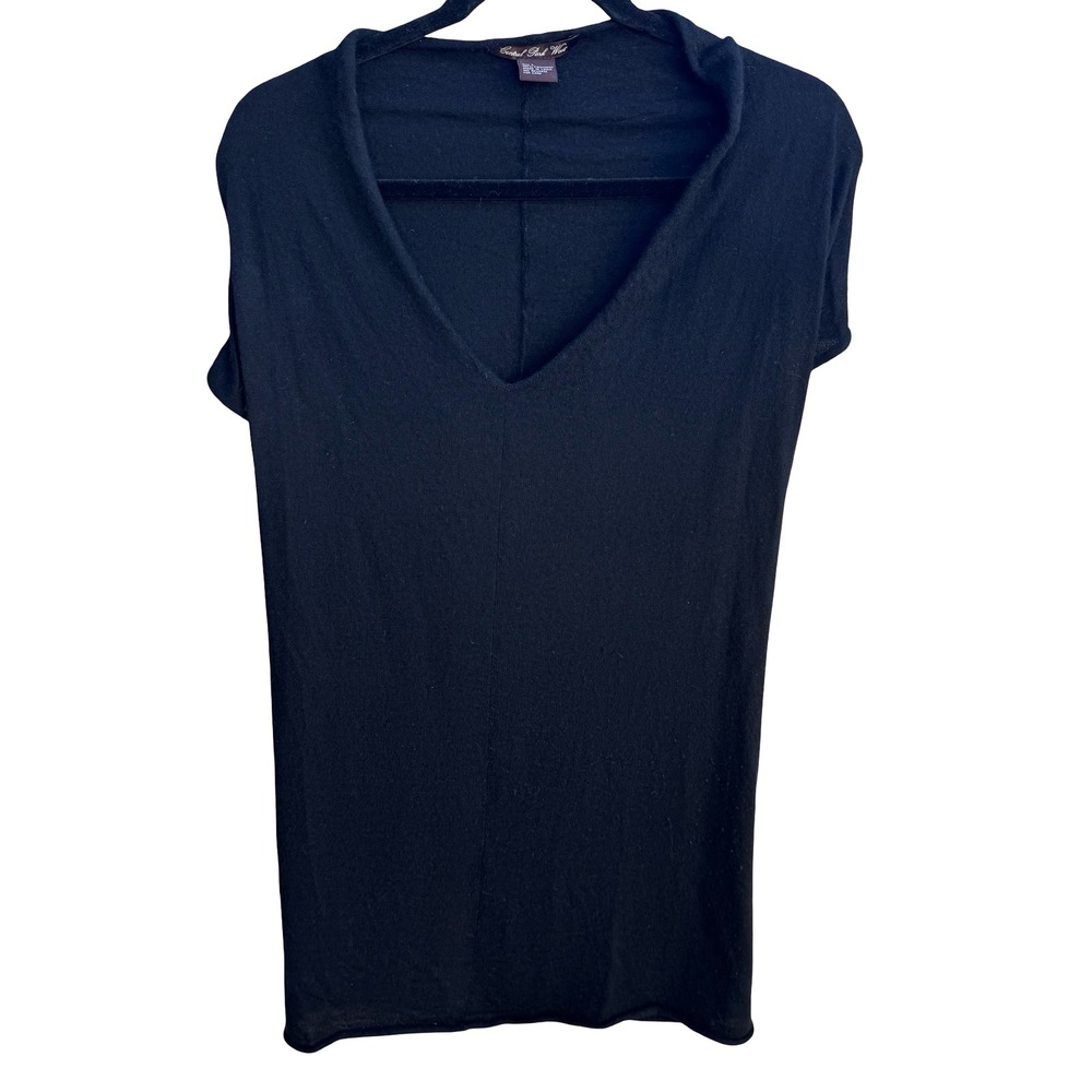 Central Park West 100% Cashmere Minimalist Quiet Luxury Cutout Back Sweater L